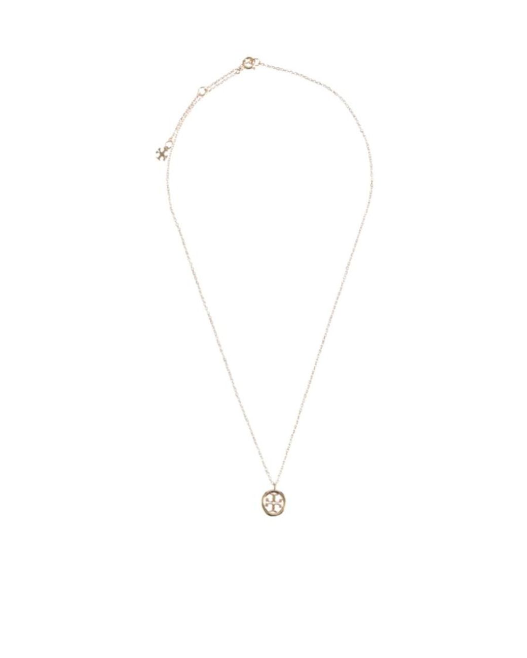 Tory Burch White Miller Pendant Necklace