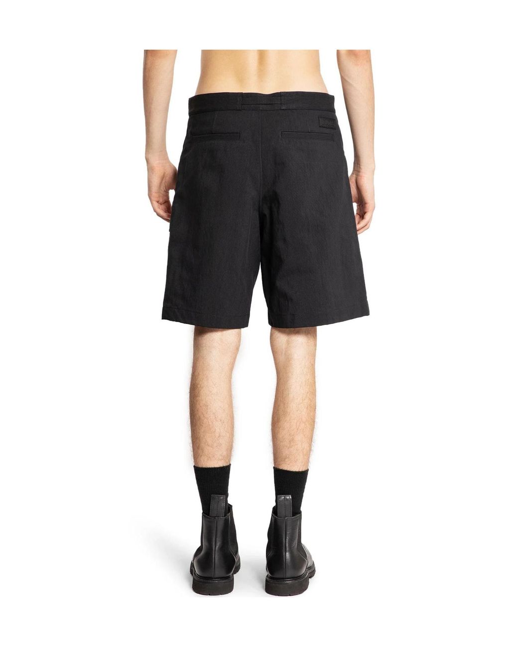 Dior Black Belt-Loop Shorts for men