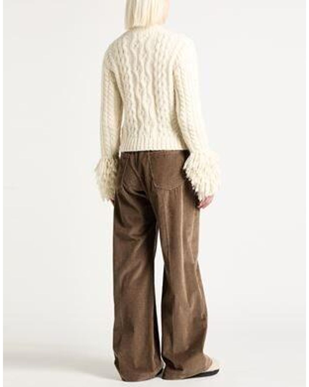 Brunello Cucinelli Brown Corduroy Wide-Leg Pants