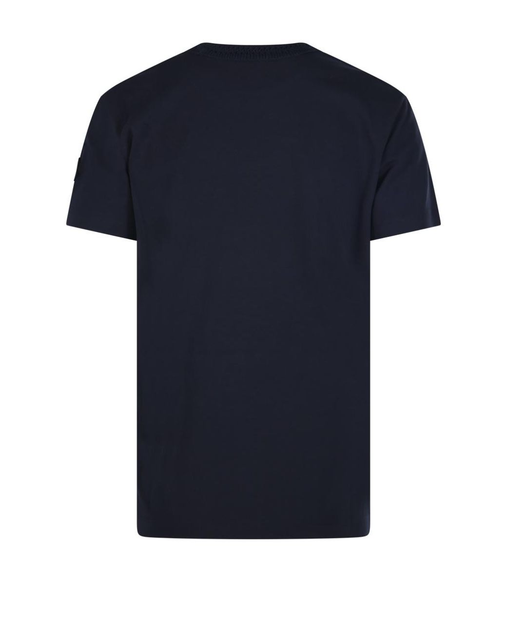 Moncler Blue Textured Neck T-Shirt