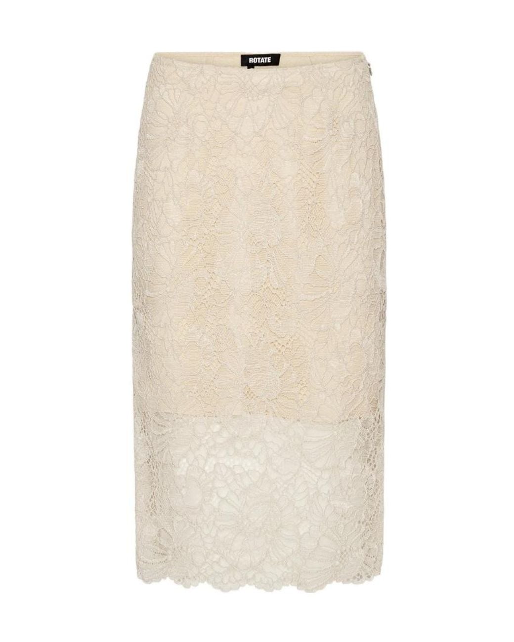 ROTATE BIRGER CHRISTENSEN Natural Lace Midi Skirt