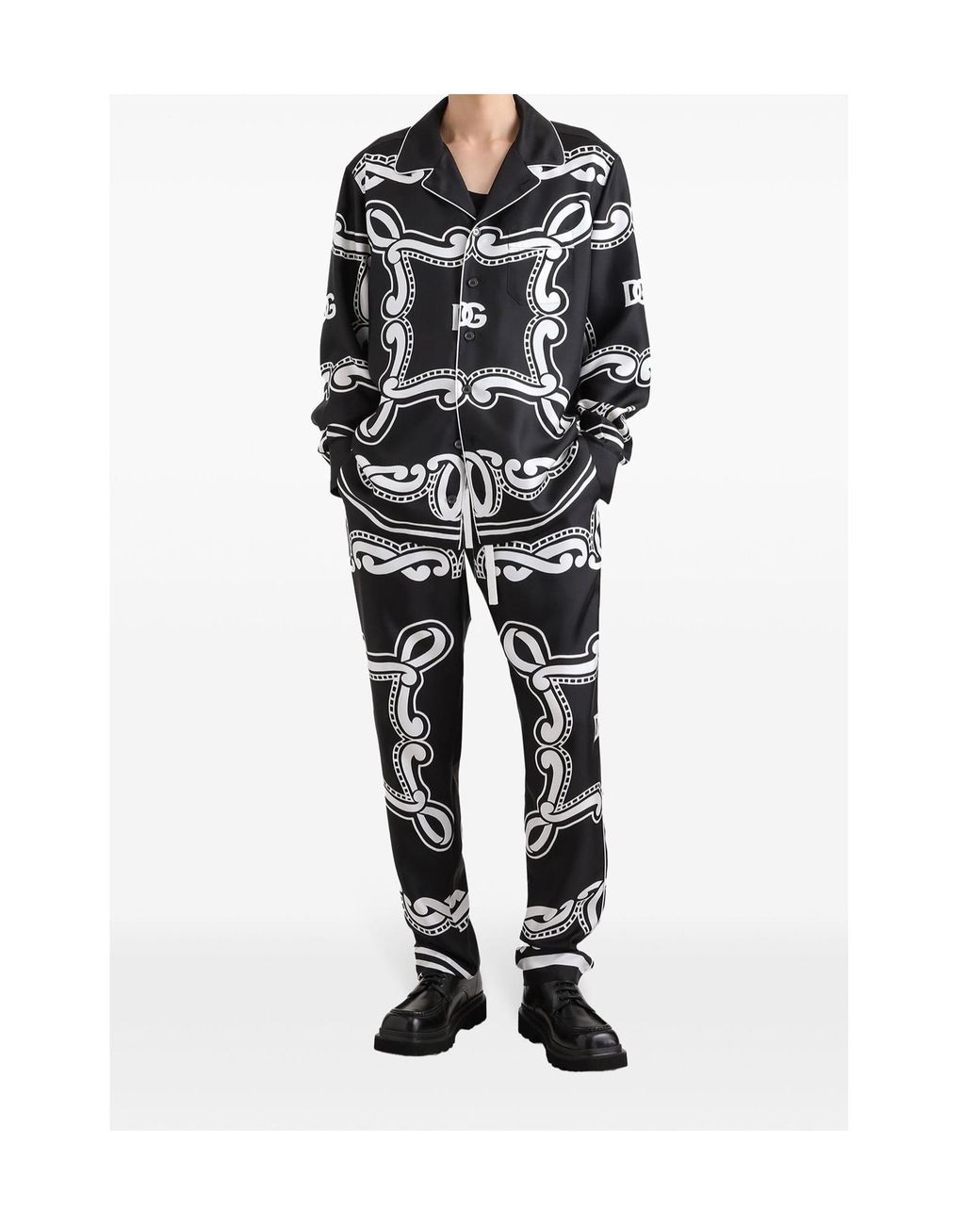 Dolce & Gabbana Black Bandanna Printed Vanity Shirt for men