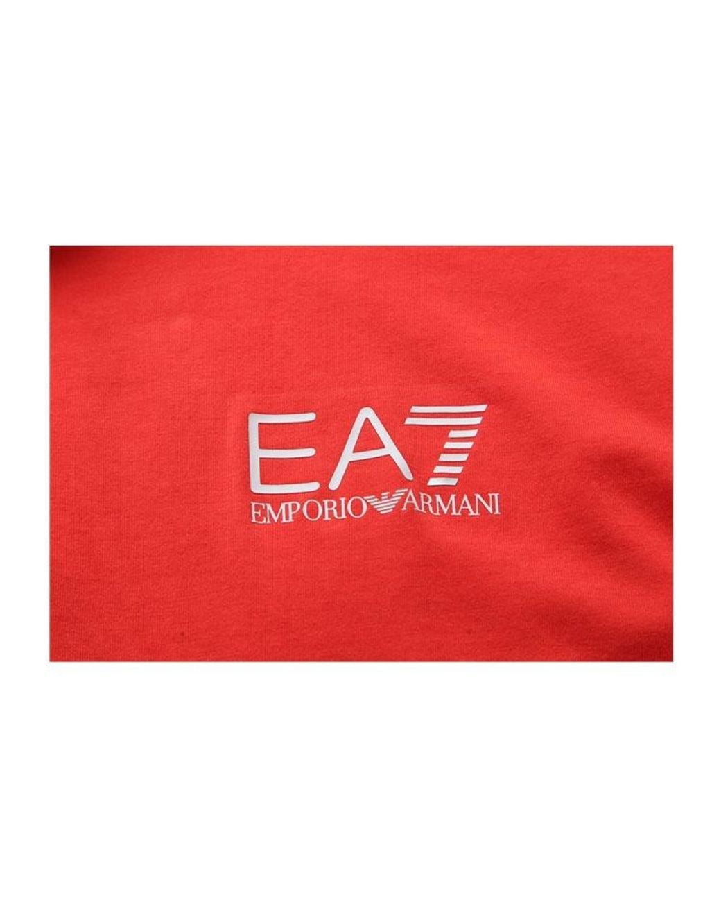 EA7 Red Logo Collar Polo Shirt for men