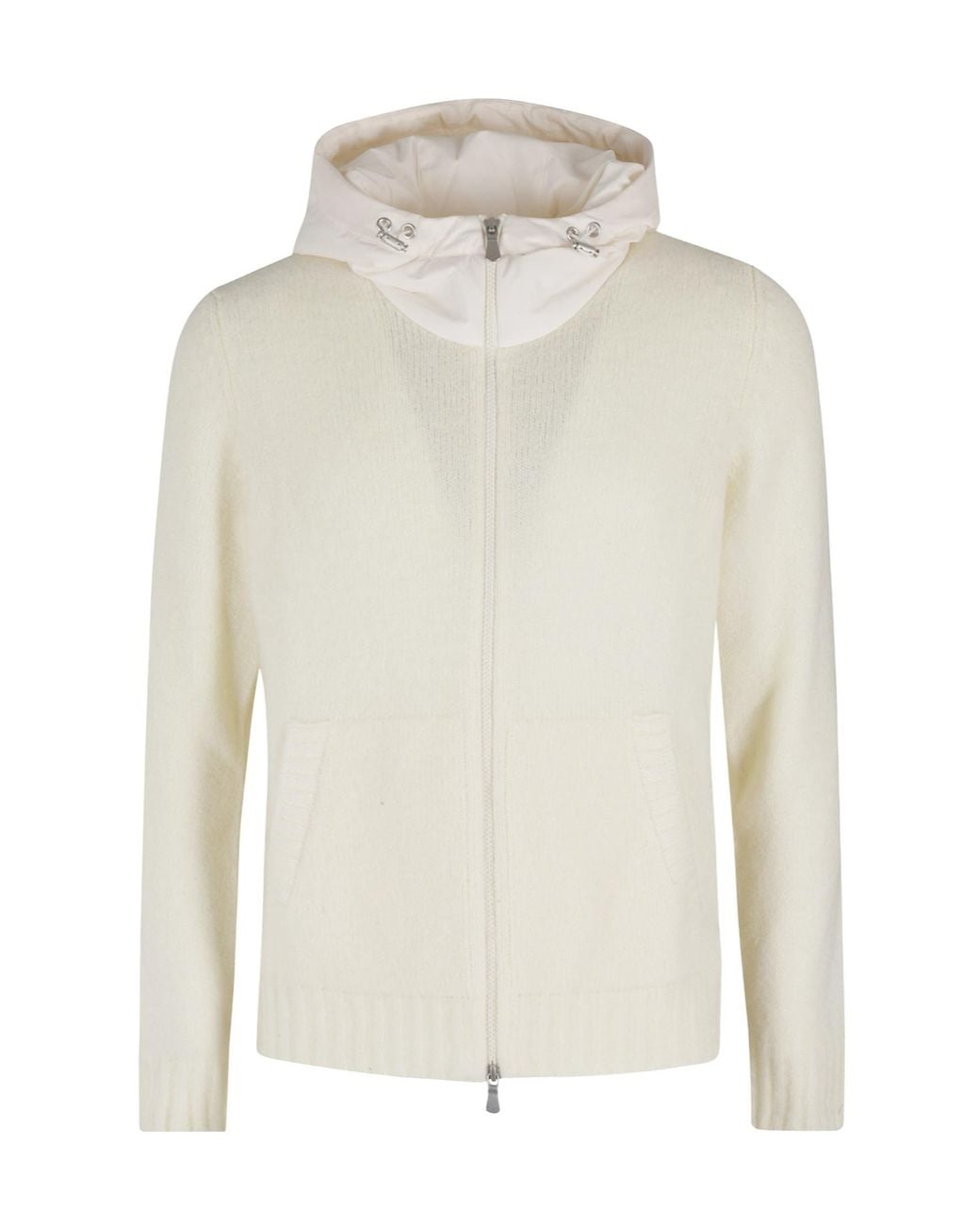 Gran Sasso White Hooded Wool Jacket for men