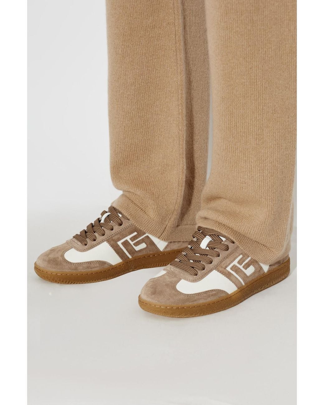 Balmain Brown Swan Sneakers