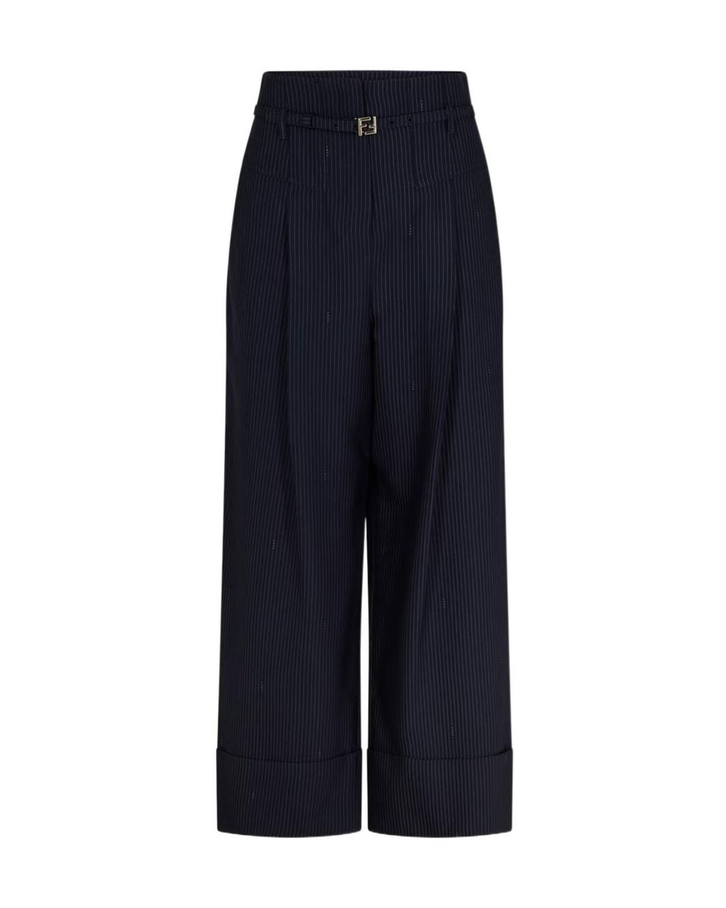 Fendi Blue Pinstripe Casual Pants