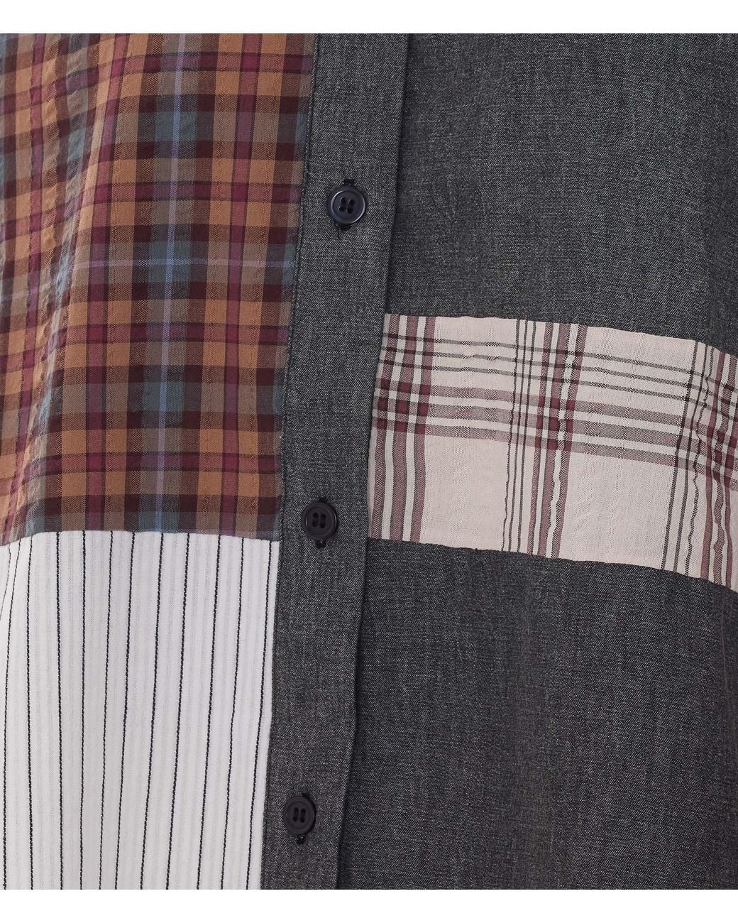 Essentiel Antwerp Gray Kingsley Patchwork Shirt