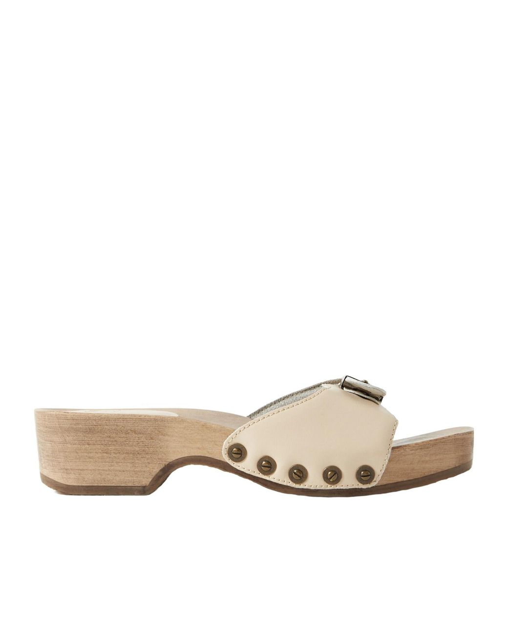 Re/done Natural Retro Wooden Sole Leather Shoes