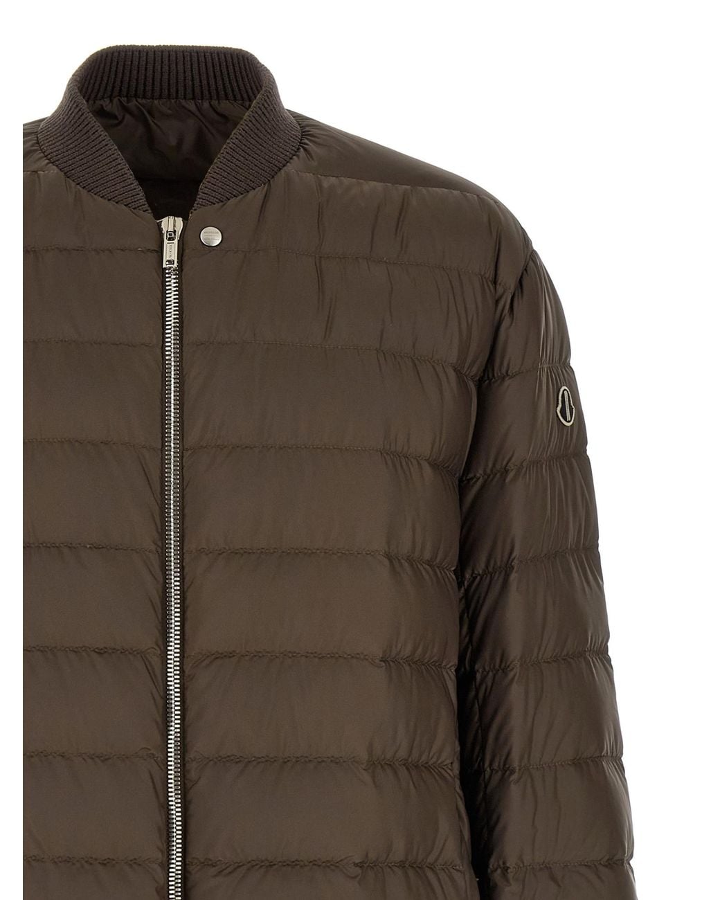 Moncler Brown Moncler Rick Owens Zipped Padded Jacket for men
