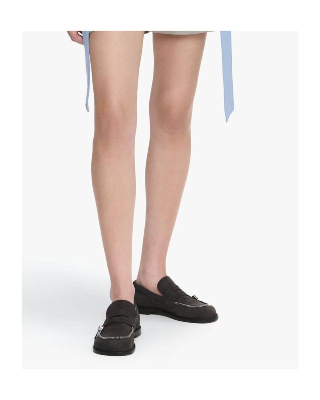 J.W. Anderson Black Jw Anderson Zip-Detailed Round Toe Loafers