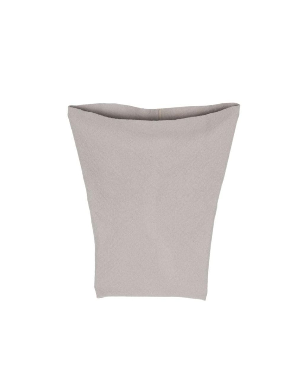 Rick Owens Gray Fine-Knit Virgin Wool Cowl Scarf