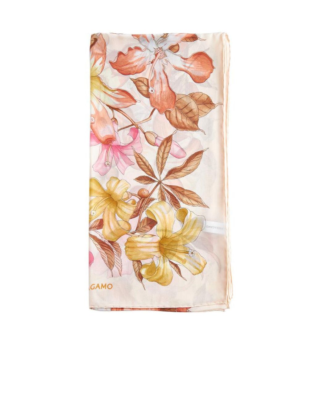 Ferragamo White Floral Pattern Scarf
