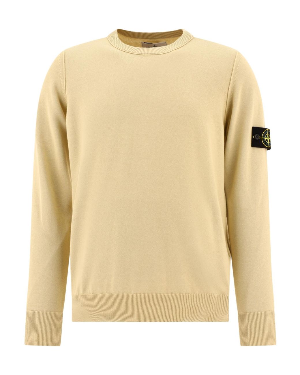 Stone Island Natural Compass Patch Crewneck Knitted Jumper for men