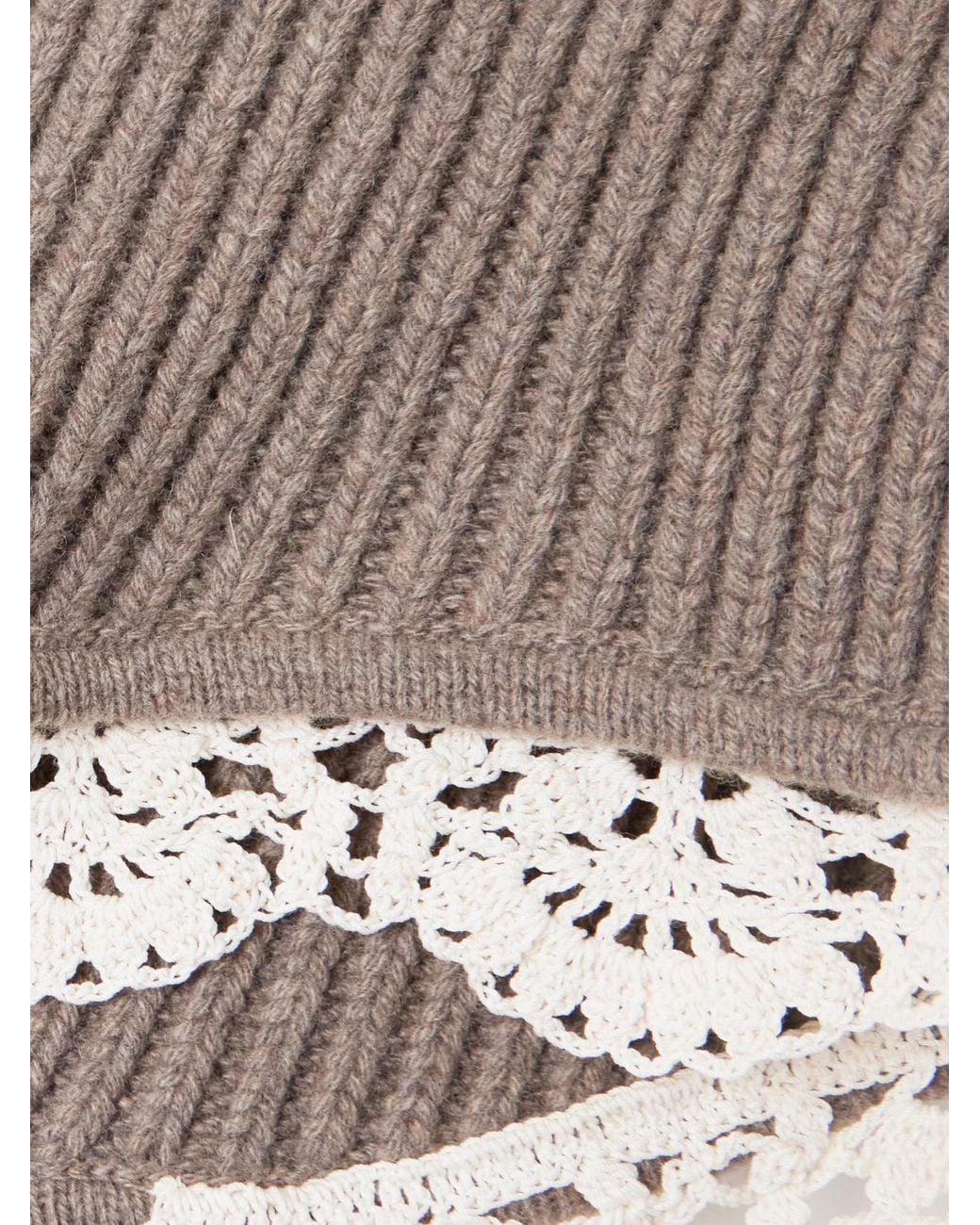 Magda Butrym Brown Lace-Trimmed Shorts