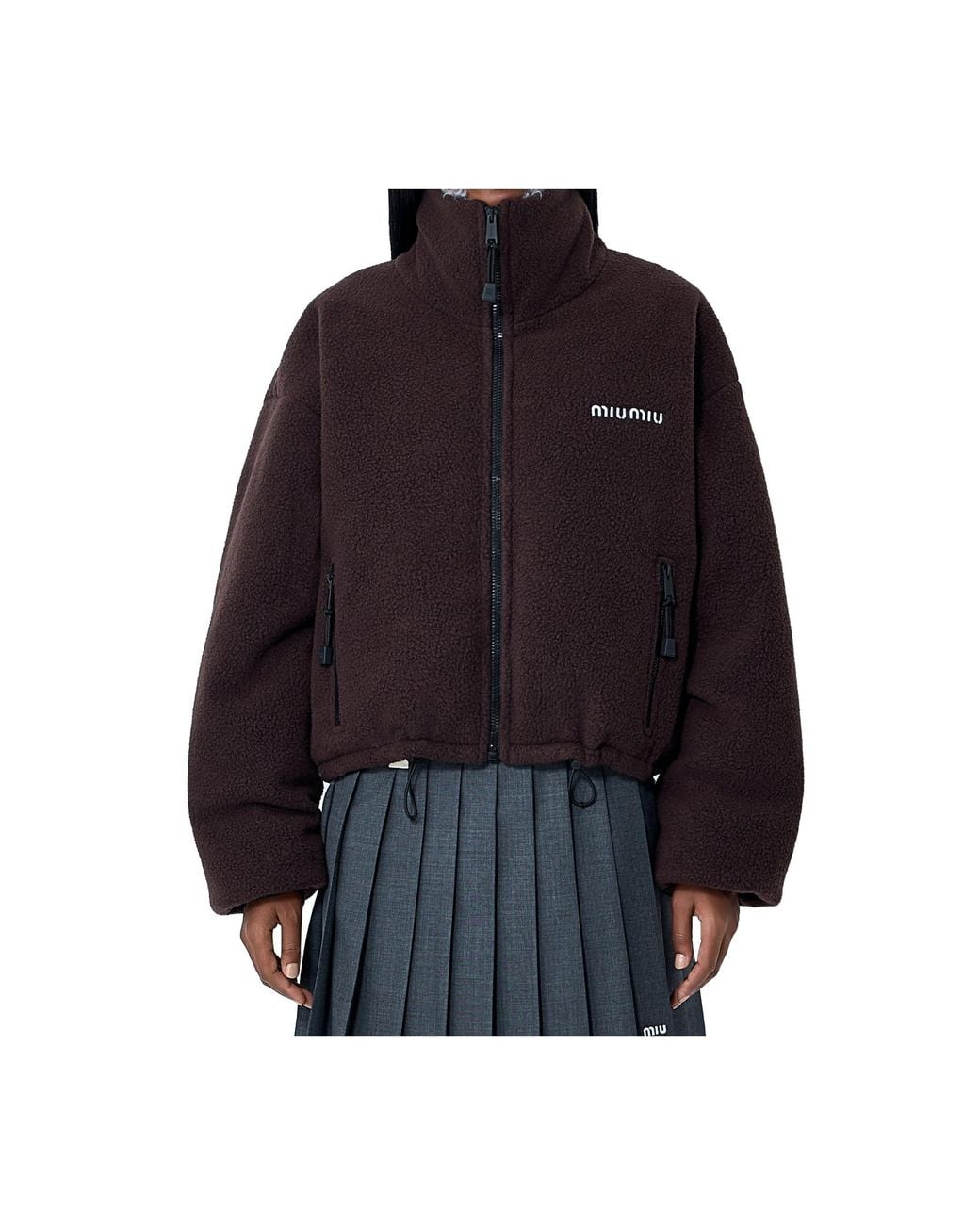 Miu Miu Brown Fleece Down Jacket