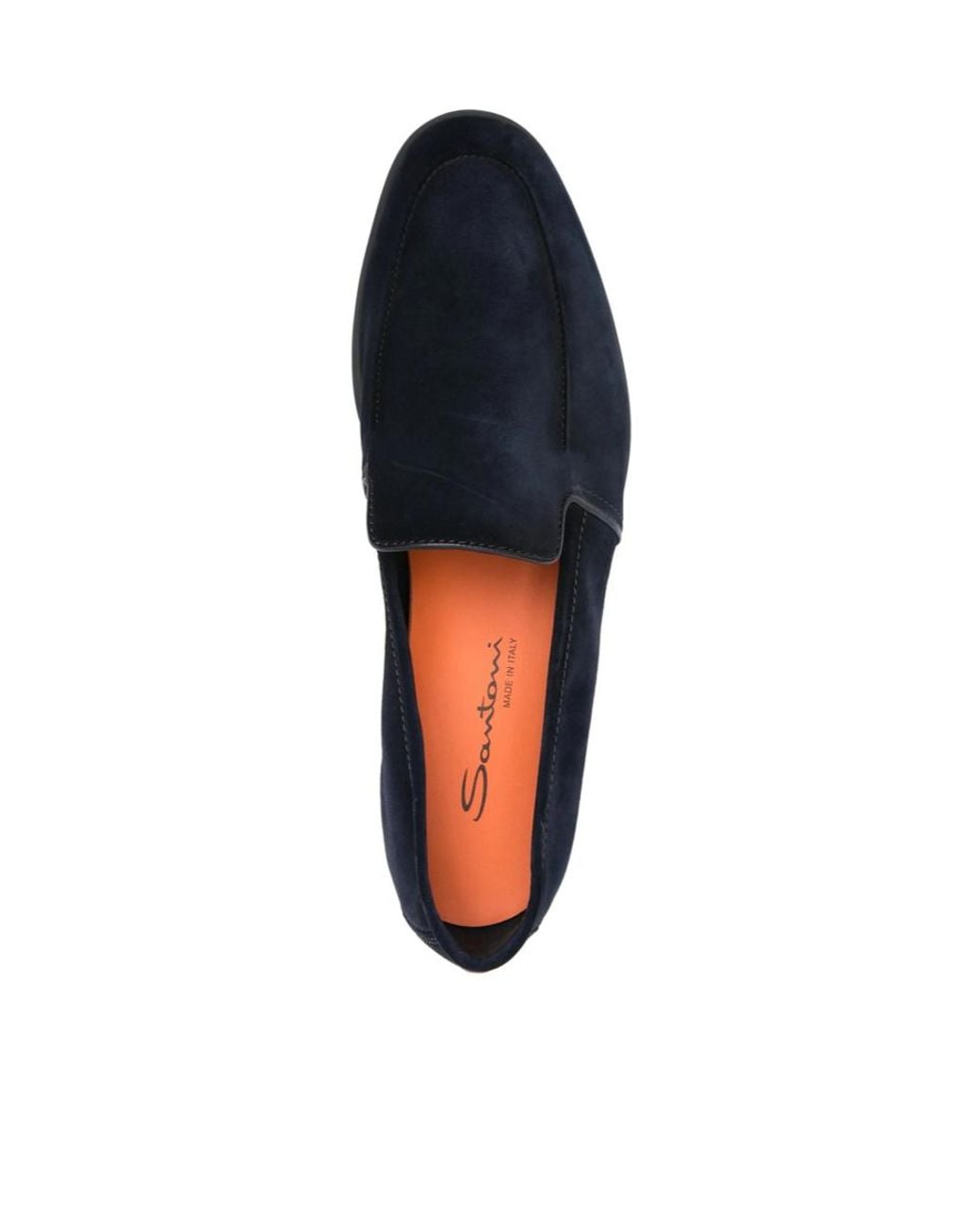 Santoni Blue Round Toe Slip-On Loafers for men