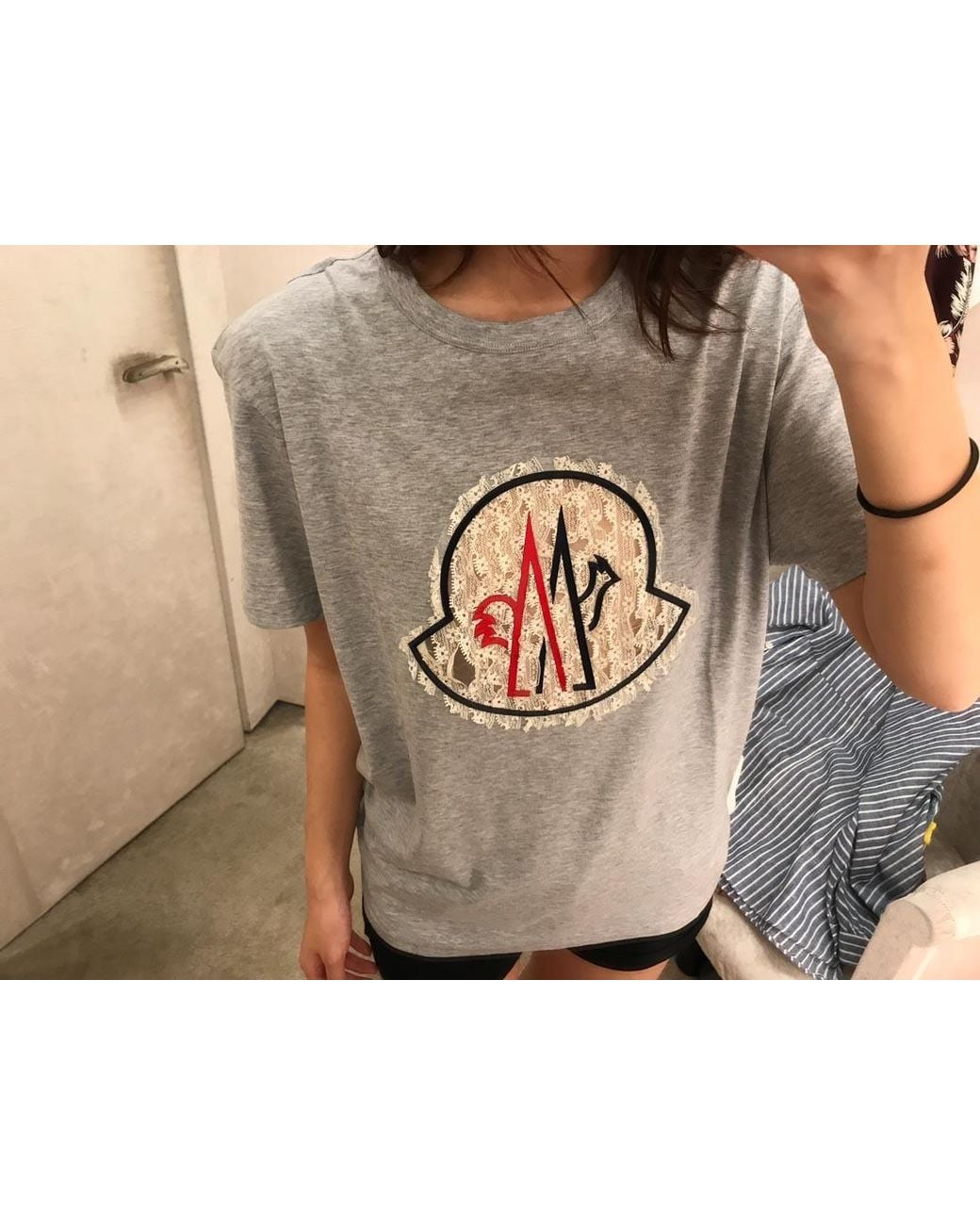 Moncler Gray Crew Neck Short-Sleeve T-Shirt