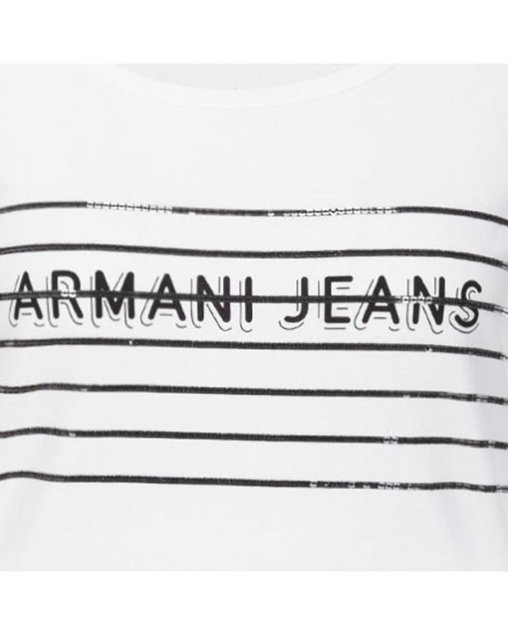 Armani Jeans White Printed Logo T-Shirt