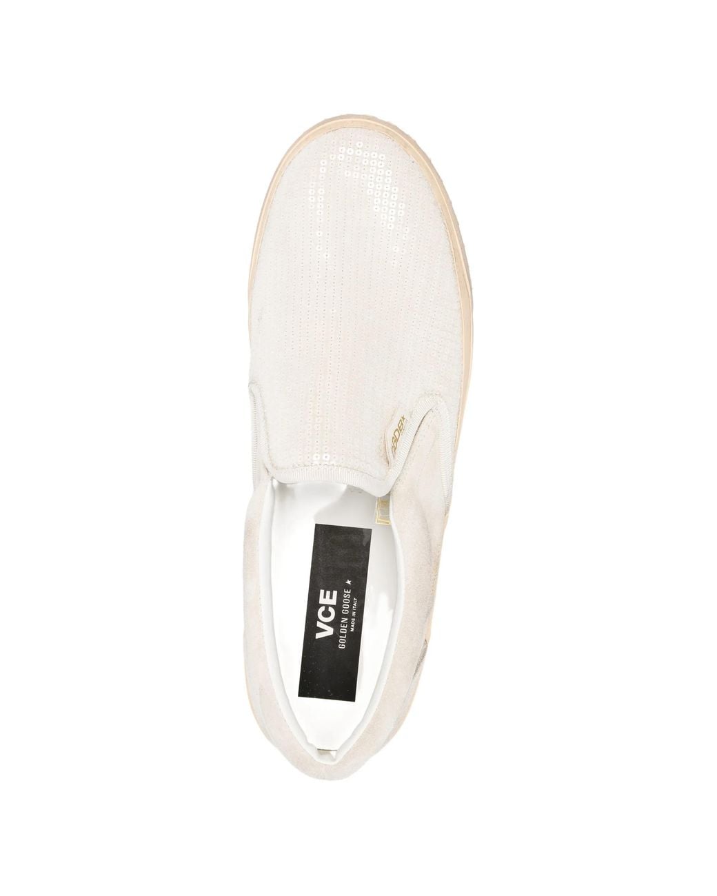 Golden Goose Deluxe Brand White Sequin Embellished Slip-On Sneakers for men
