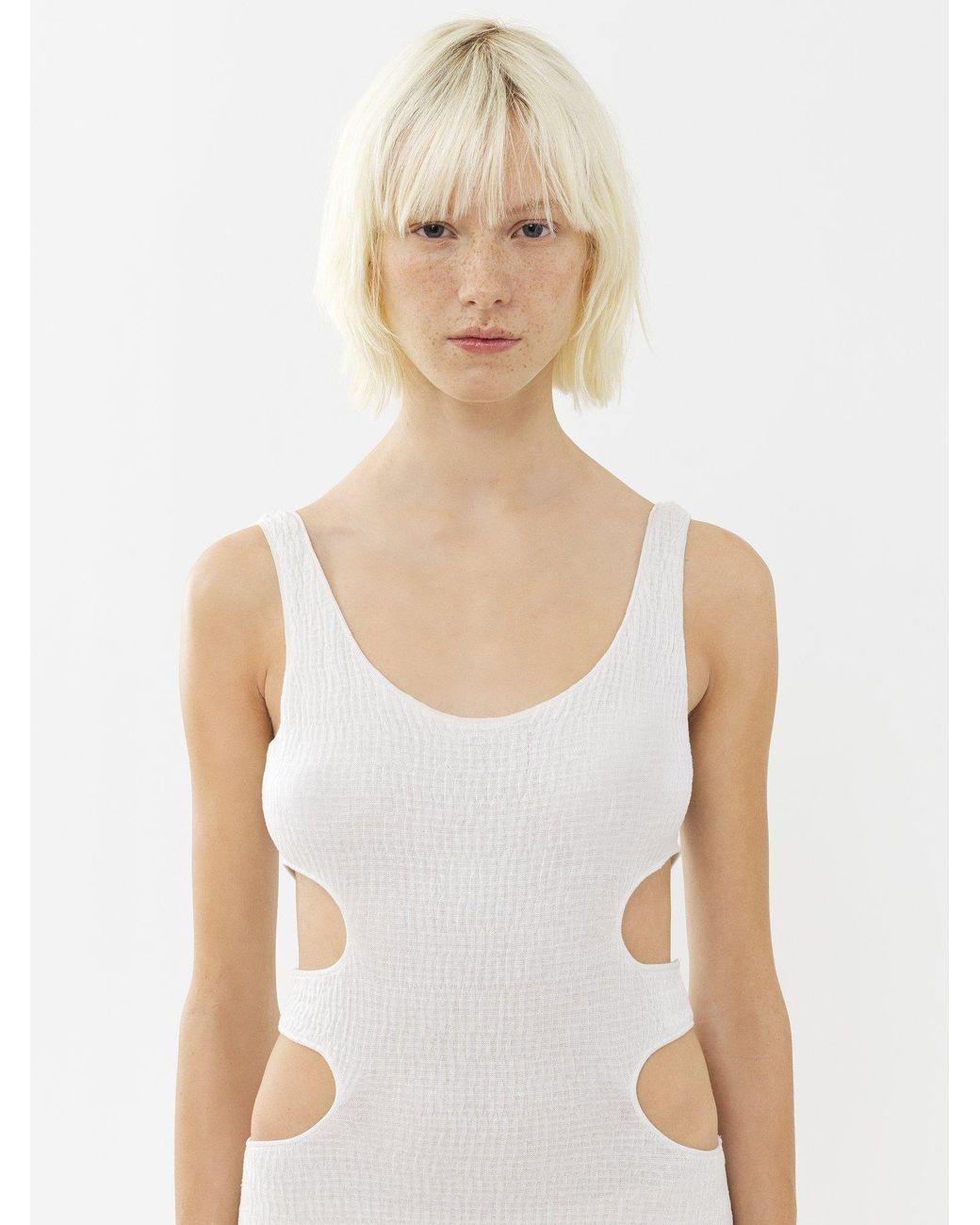 Chloé White Chloé Cut-Out Sleeveless Maxi Dress
