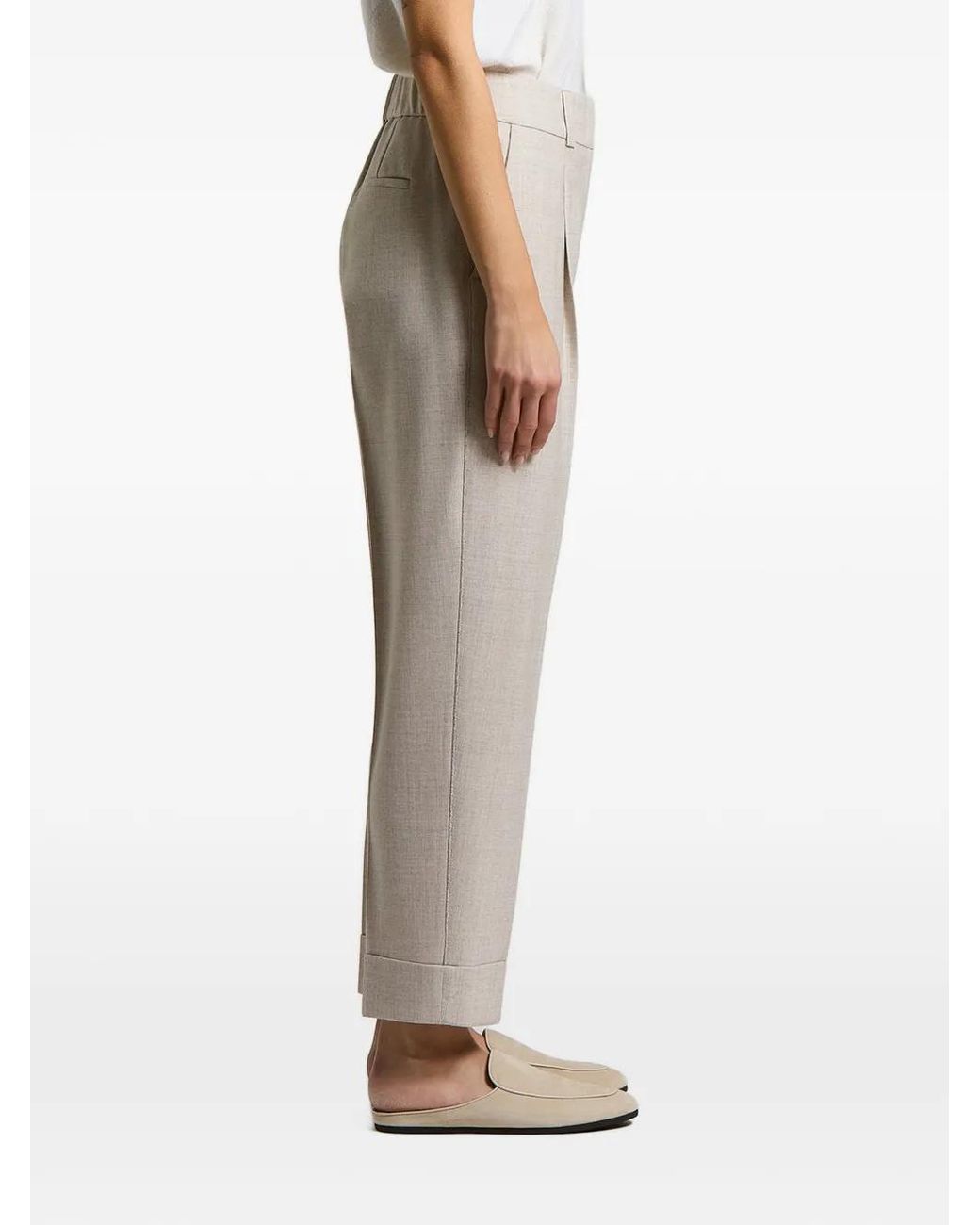 Peserico Gray Pleated Tailored Trousers