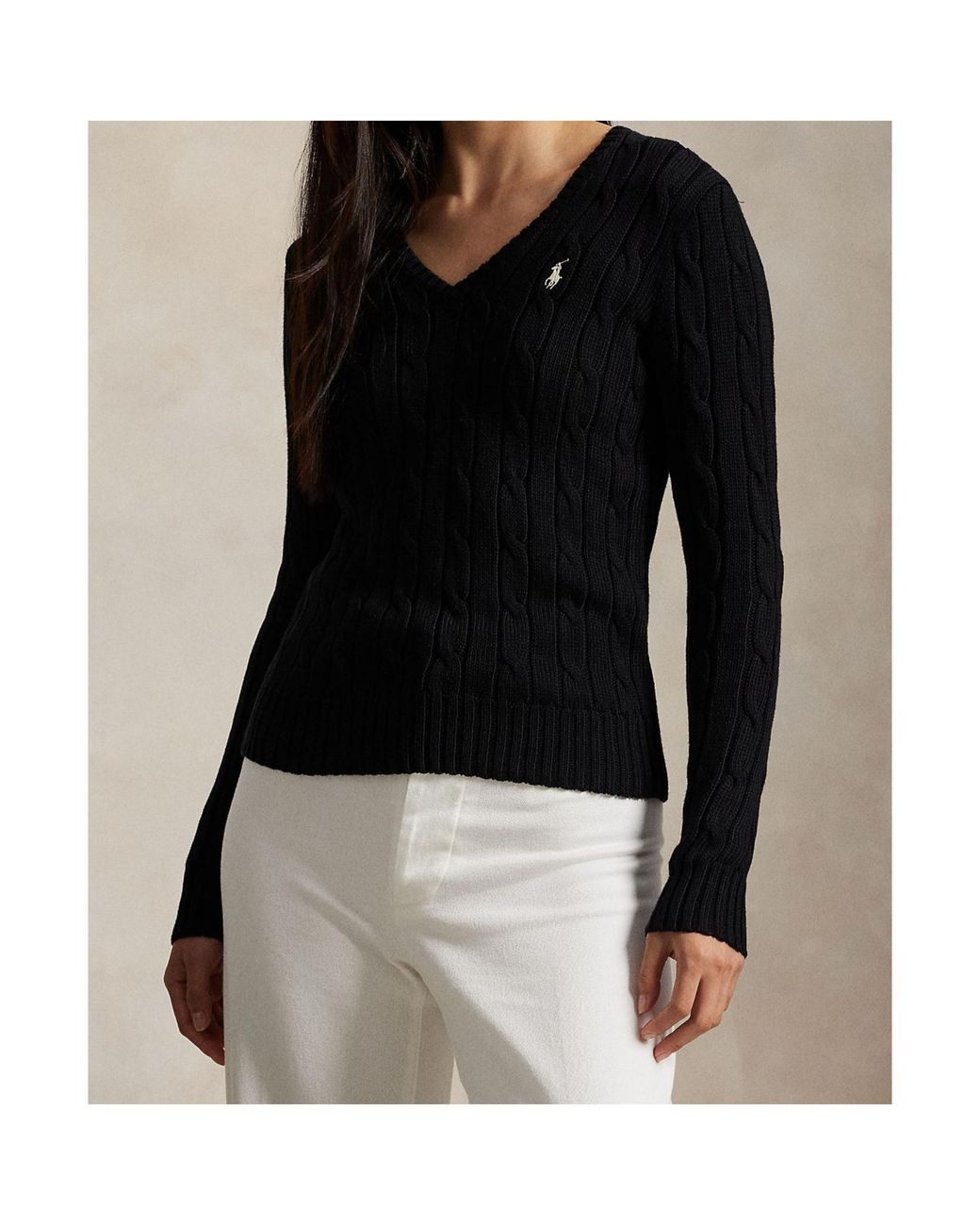 Polo Ralph Lauren Black V-Neck Long Sleeved Jumper