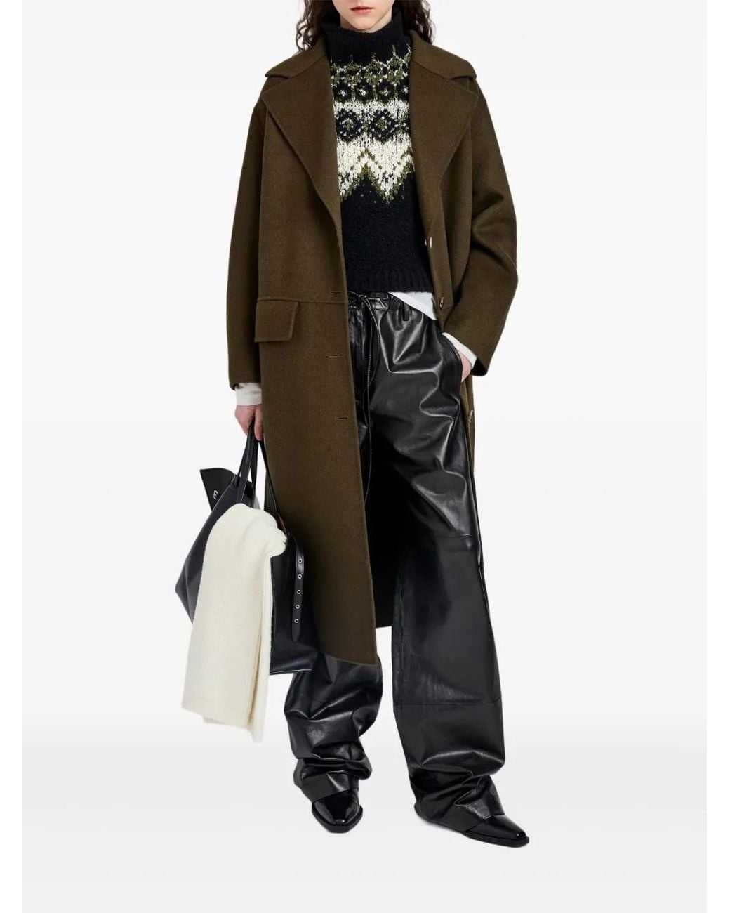 Proenza Schouler Natural Tammy Button-Fastening Patch-Pocket Coat