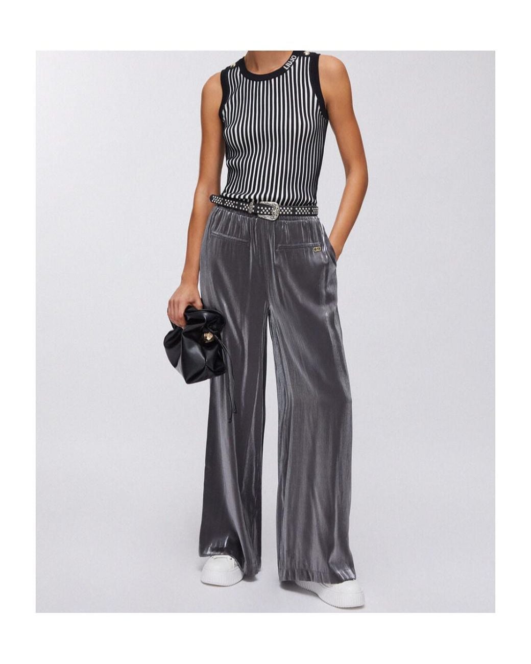 Liu Jo Gray Flared Trousers