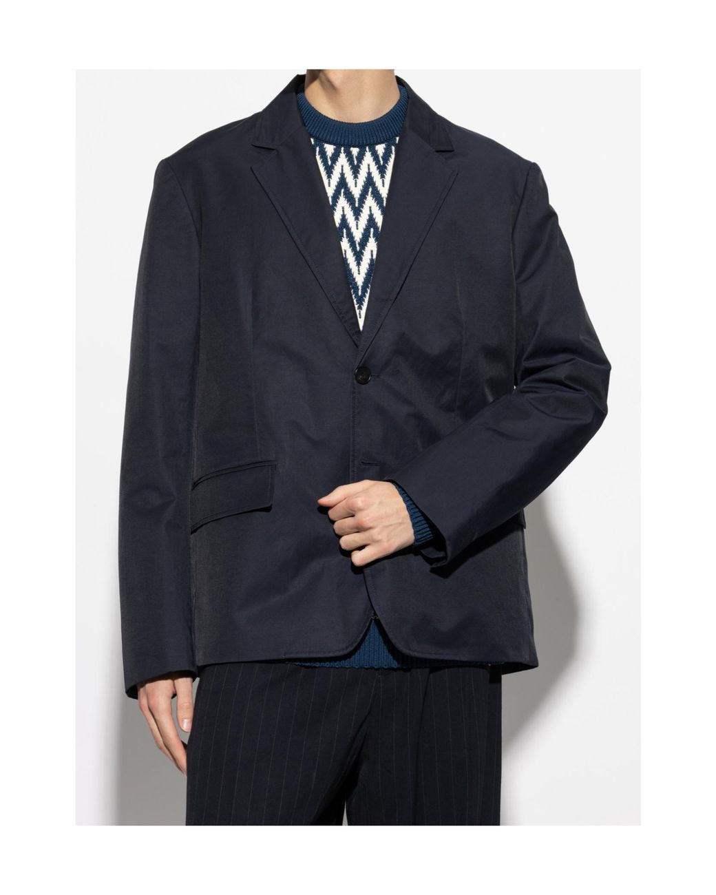 Lanvin Blue Buttoned Blazer for men