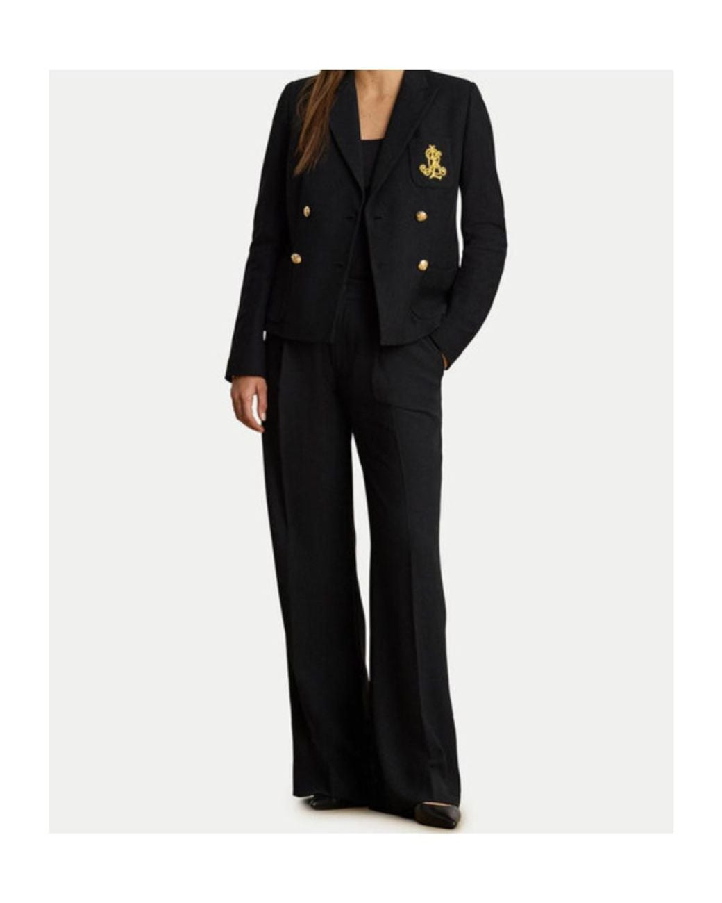 Ralph Lauren Black Lauren Crest Double-Breasted Blazer