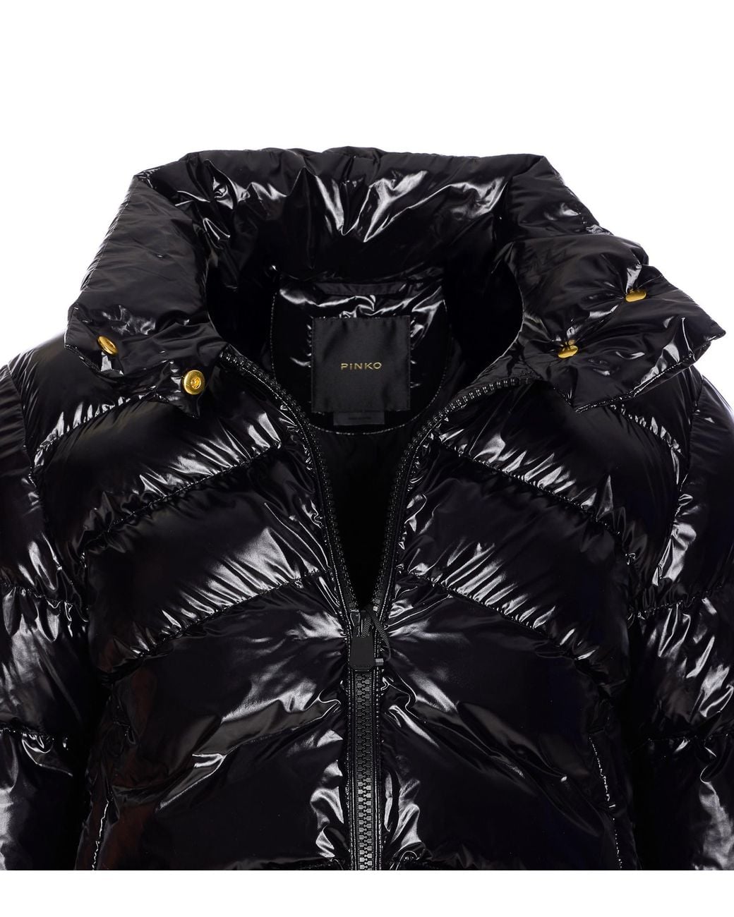 Pinko Black Long-Sleeved Zip-Up Down Jacket
