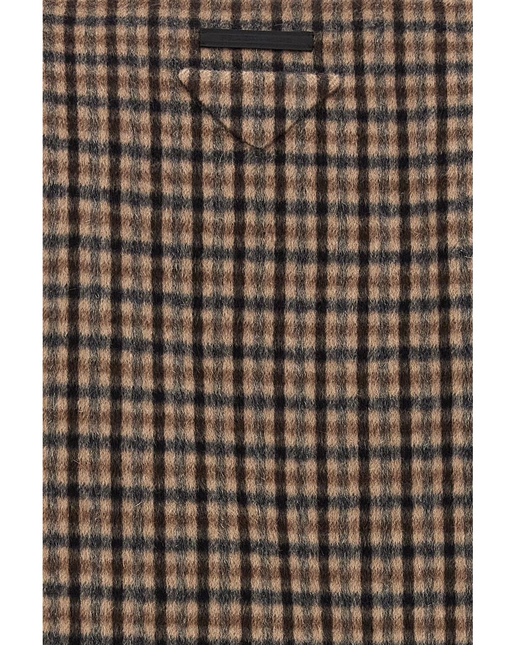 Prada Brown Checked V-Neck Top