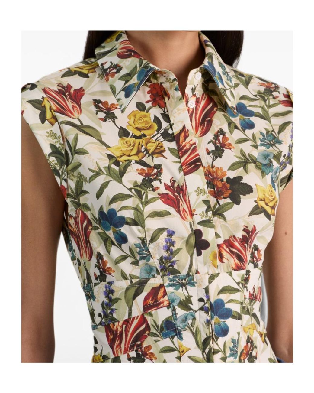 Alice + Olivia Metallic Kim Floral-Print Corset Top