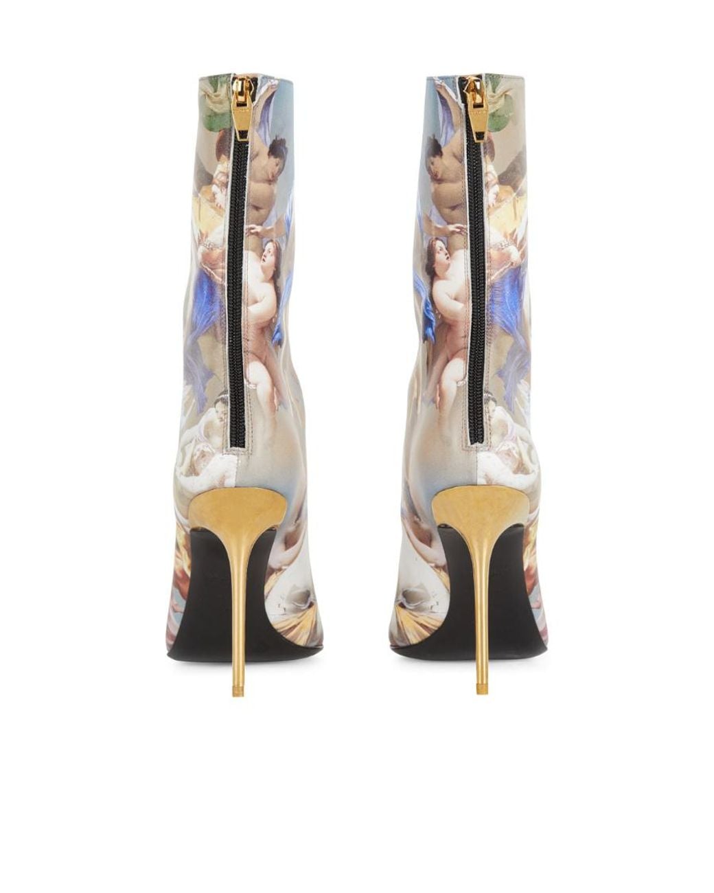 Balmain White Uria Ankle Boots