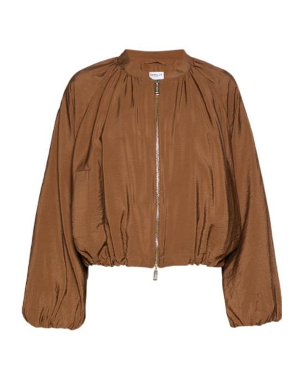 Marella Brown Drawstring-Hem Bomber Jacket