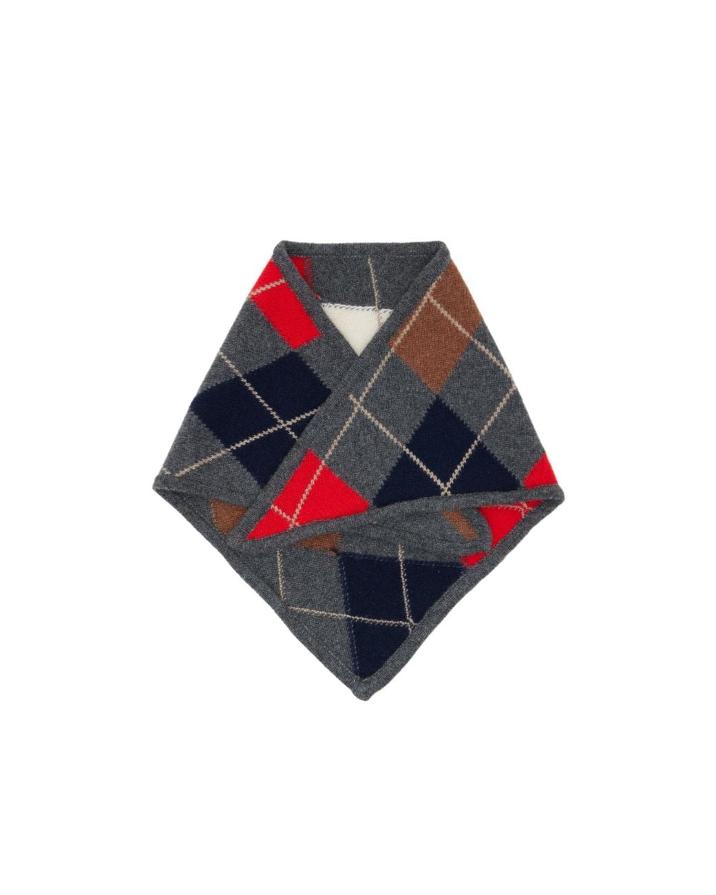 &Daughter Blue Diamond-Patterned Scarf