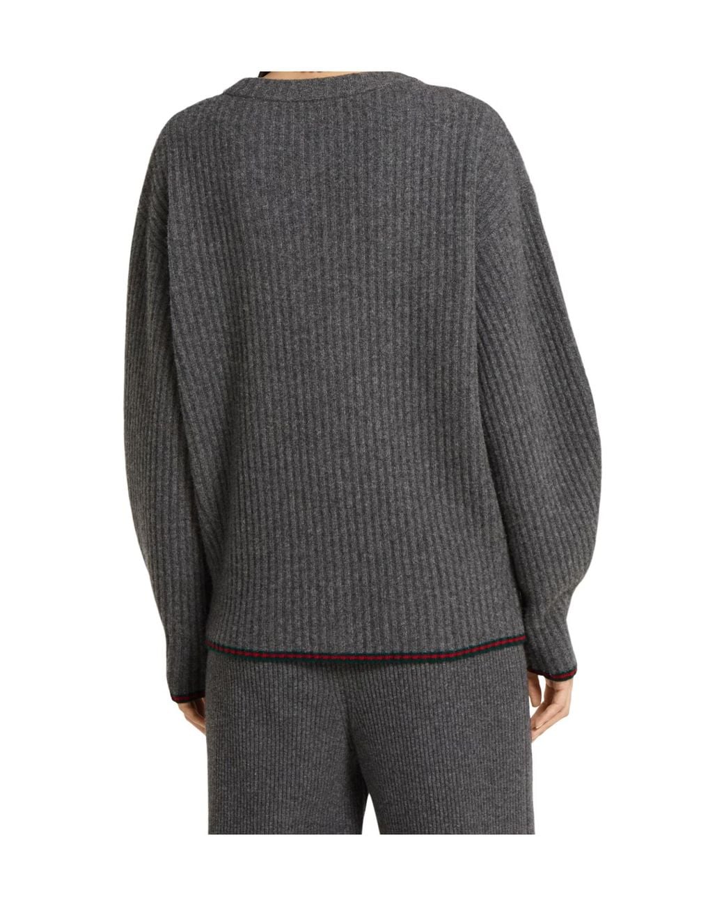 Gucci Gray V-Neck Oversized Cardigan