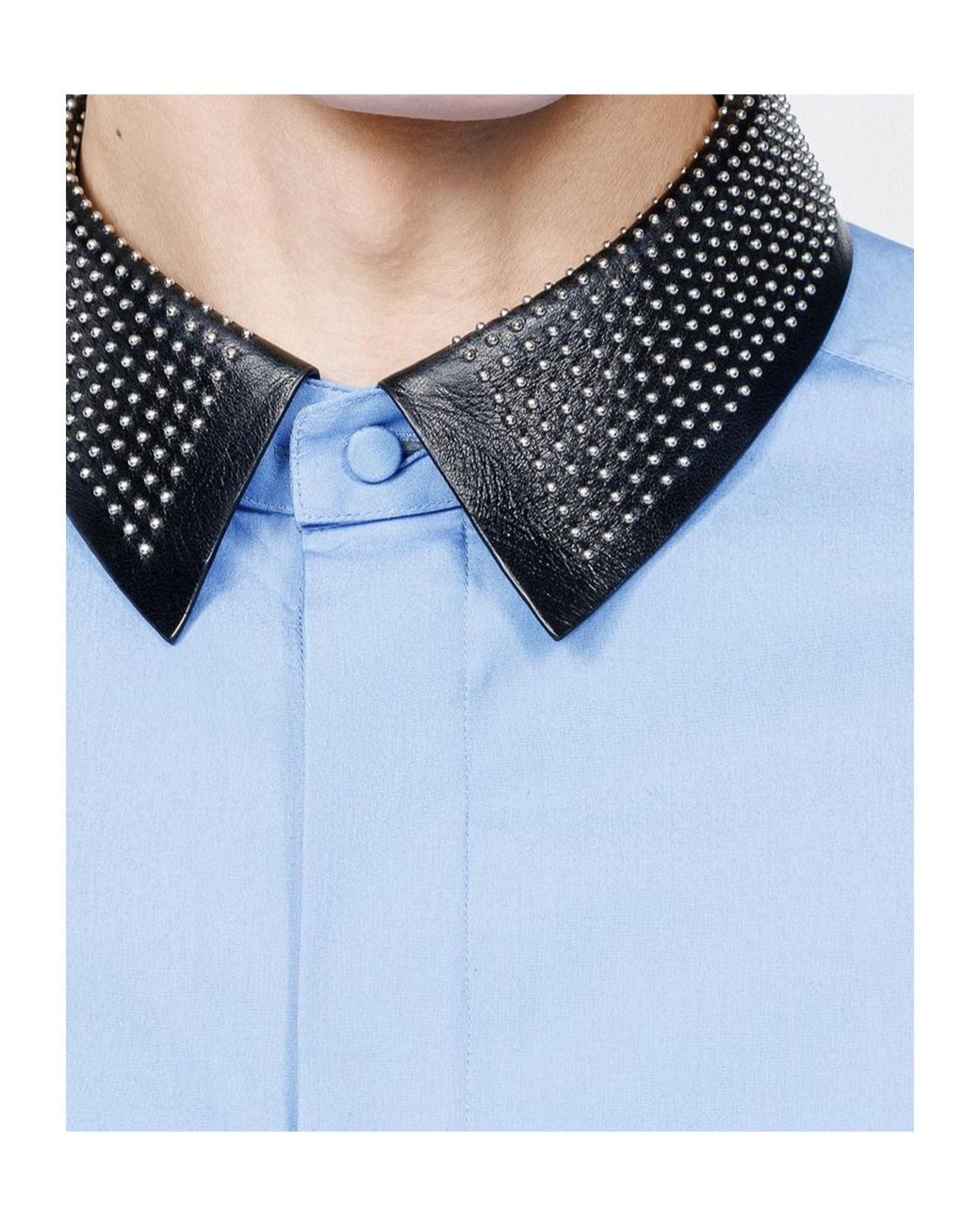 Tom Ford Blue Piece Dyed Poplin Fluid Fit Shirt for men