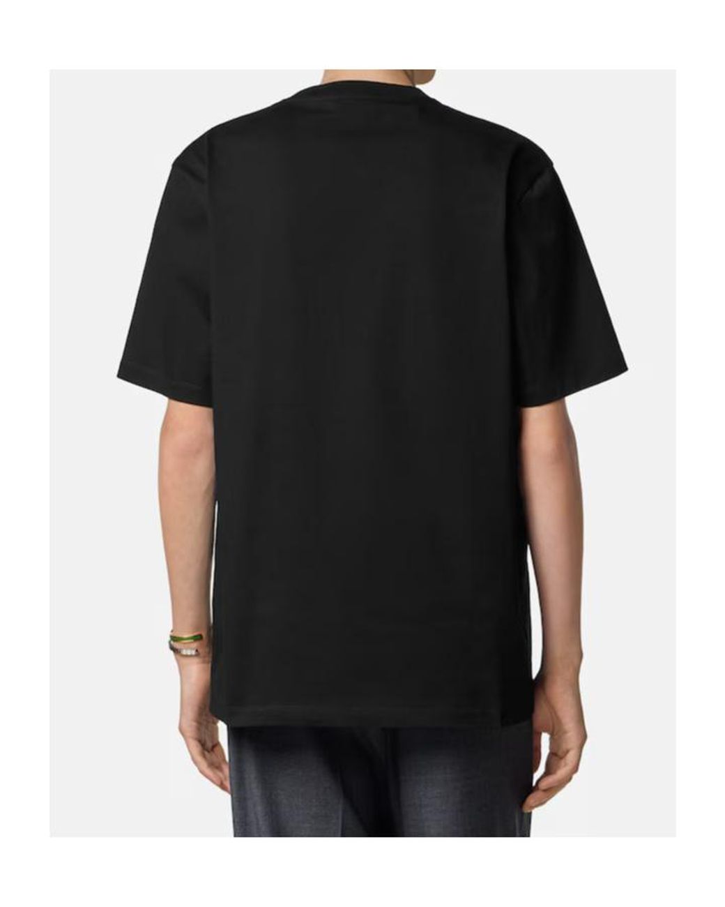 Versace Black Logo Printed Crewneck T-Shirt for men