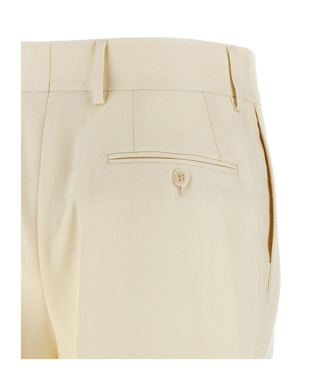 Brioni Natural Herringbone Palinuro Pants