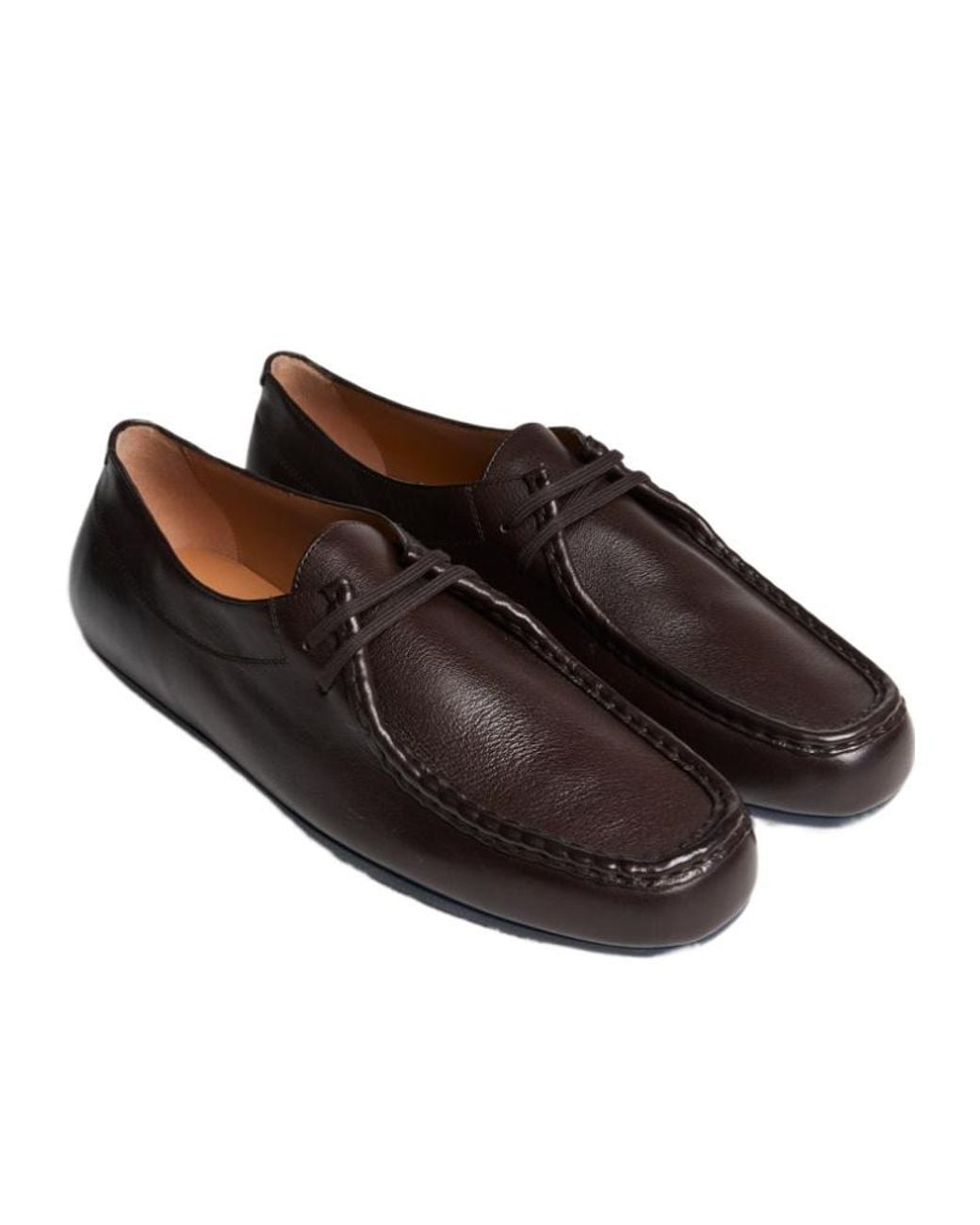 Jil Sander Brown Hand-Stitched Lace-Up Shoes for men
