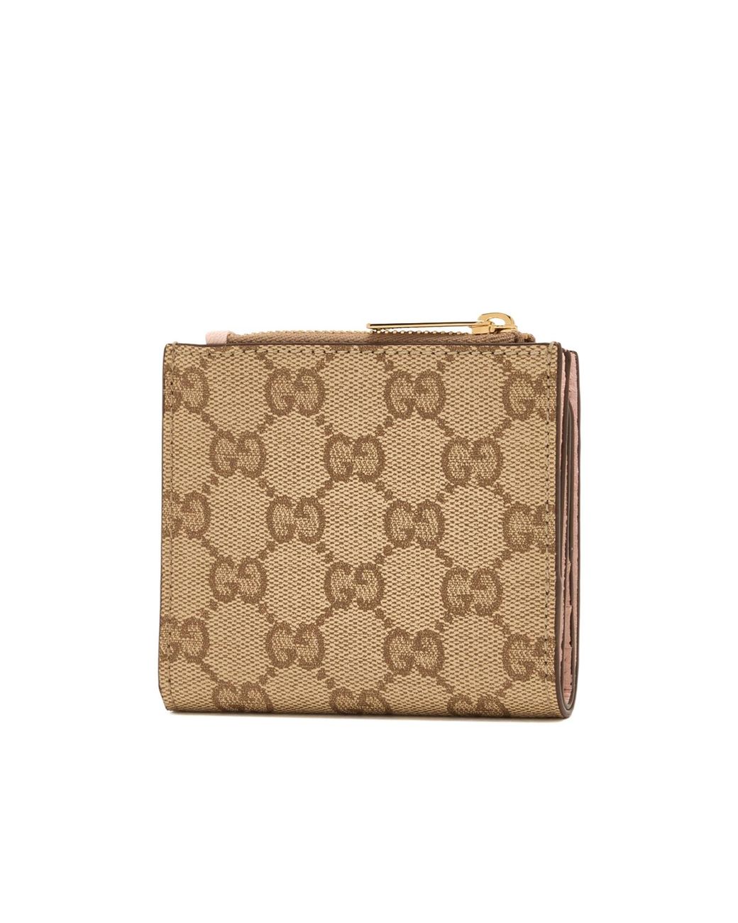 Gucci Natural Zip Card Case With Slots