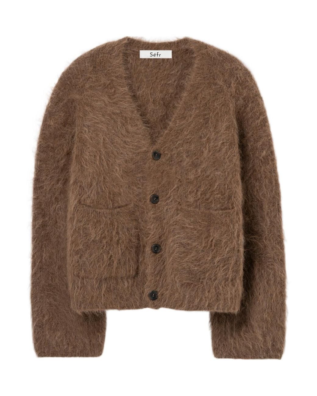 Séfr Brown V-Neck Long-Sleeve Knit Top for men