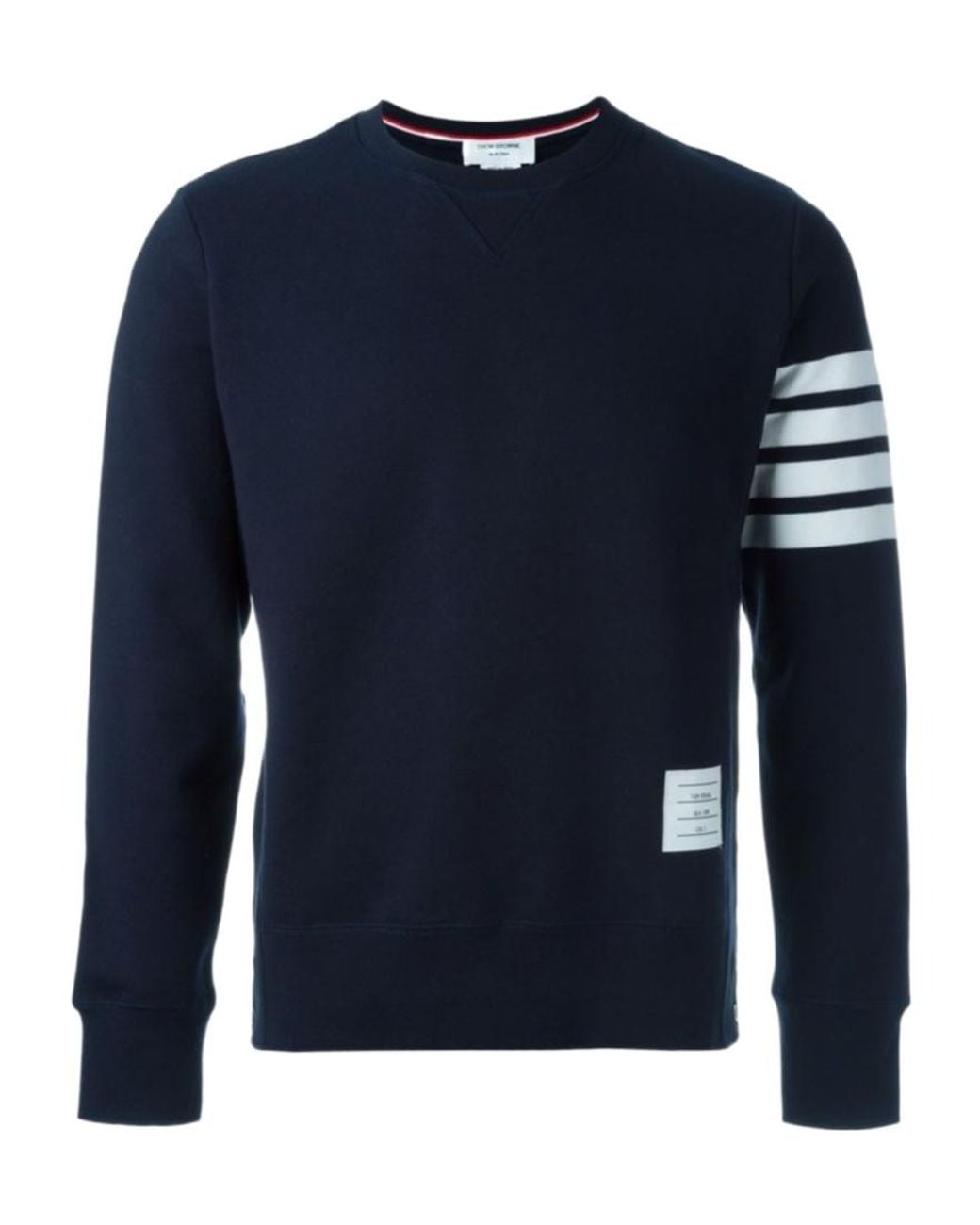 Thom Browne Blue トムブラウン ストライプスリーブ クルーネック スウェットシャツ for men