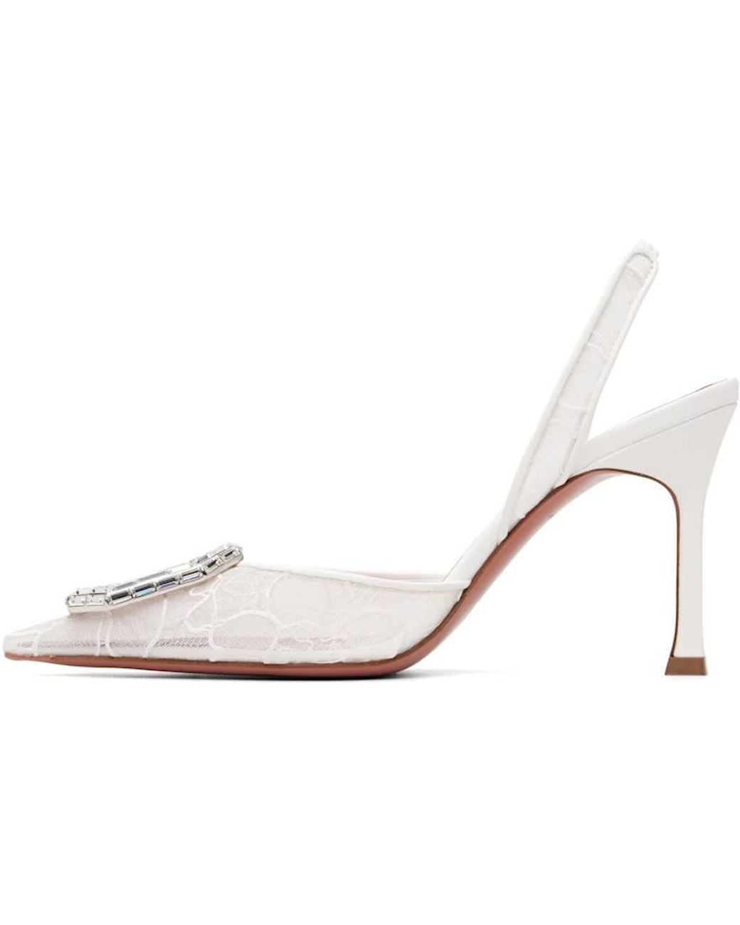 AMINA MUADDI White Lace High Heels