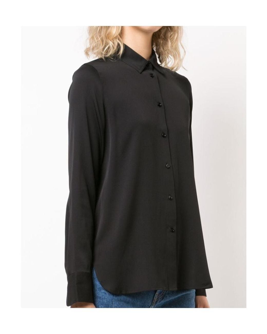 Vince Blue Slim Fitted Buttoned Blouse