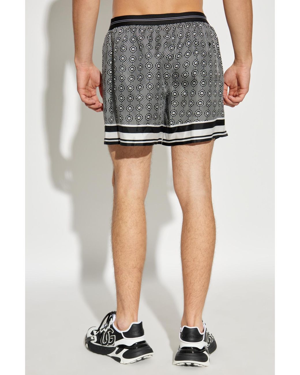 Dolce & Gabbana Gray Silk Shorts for men