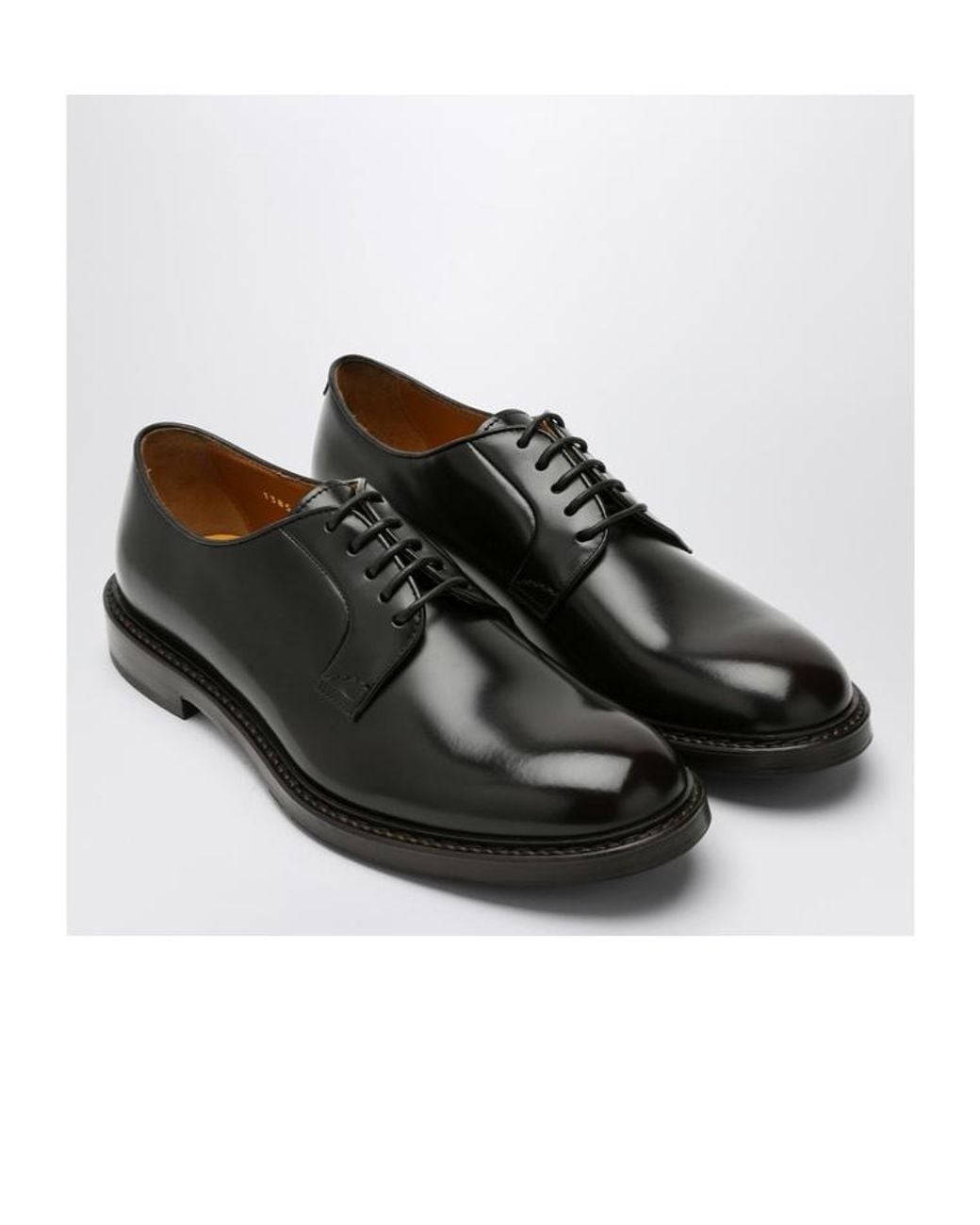 Doucal's Black Plain Derby Shoes for men