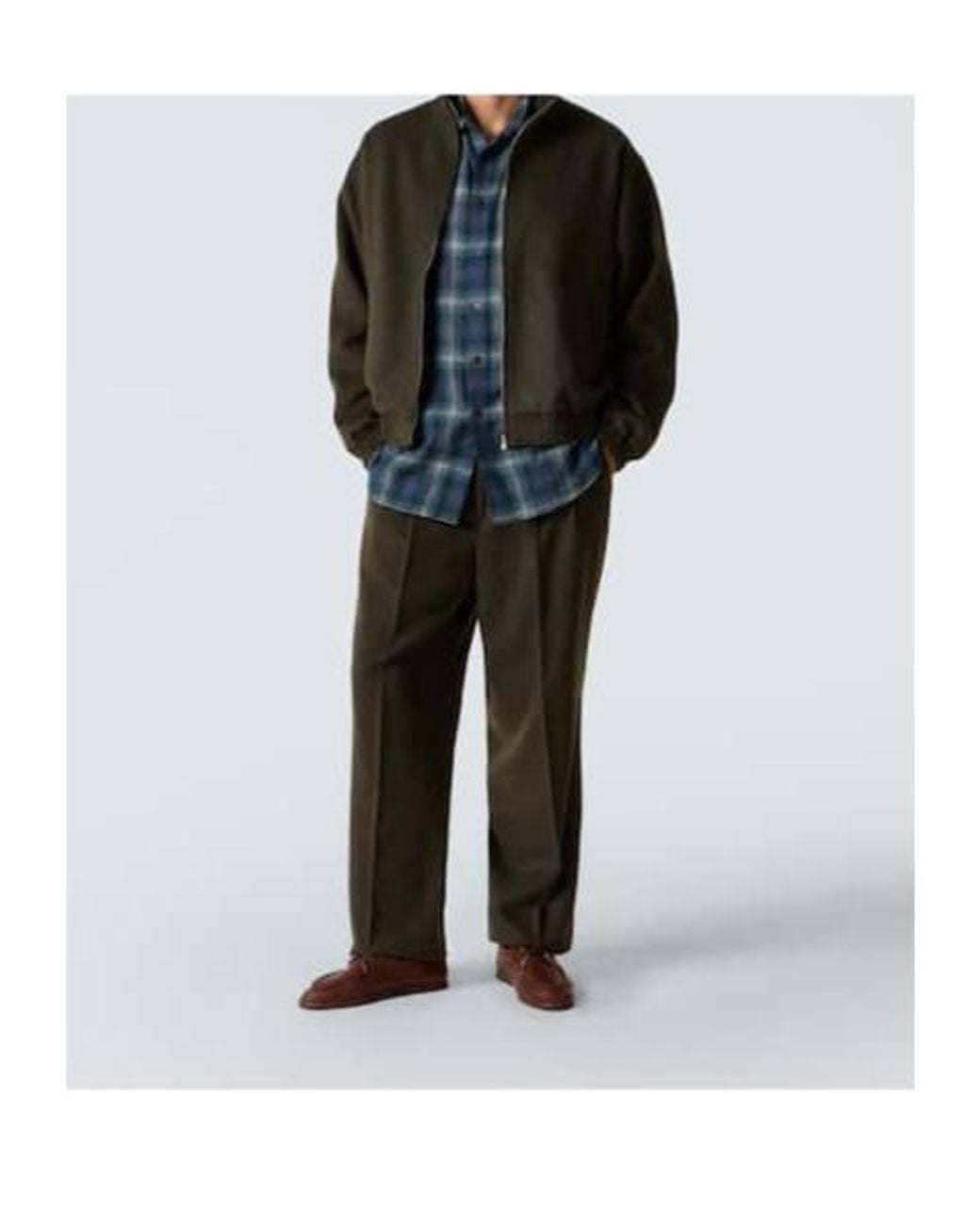 Auralee Gray Camel Hair Flannel Straight Pants for men