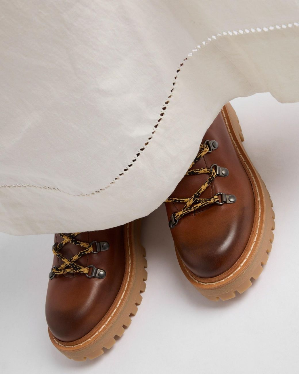 Prada Brown Leather Laced Booties